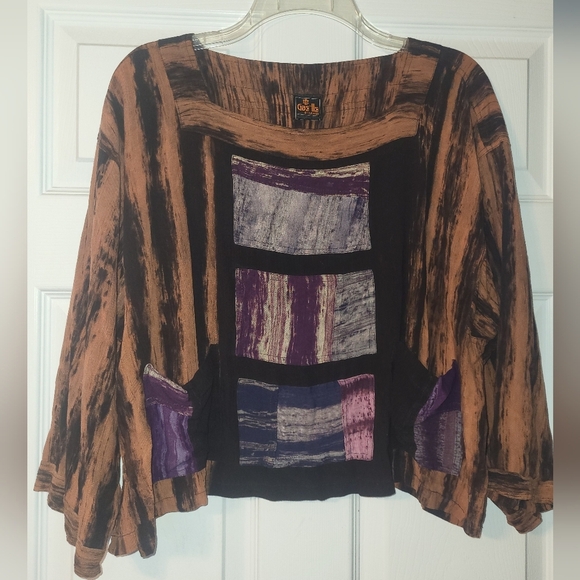 Gae'lle By Kusnadi Women's Shirt Size Medium Artsy Cropped Boxy Boho - Picture 1 of 8